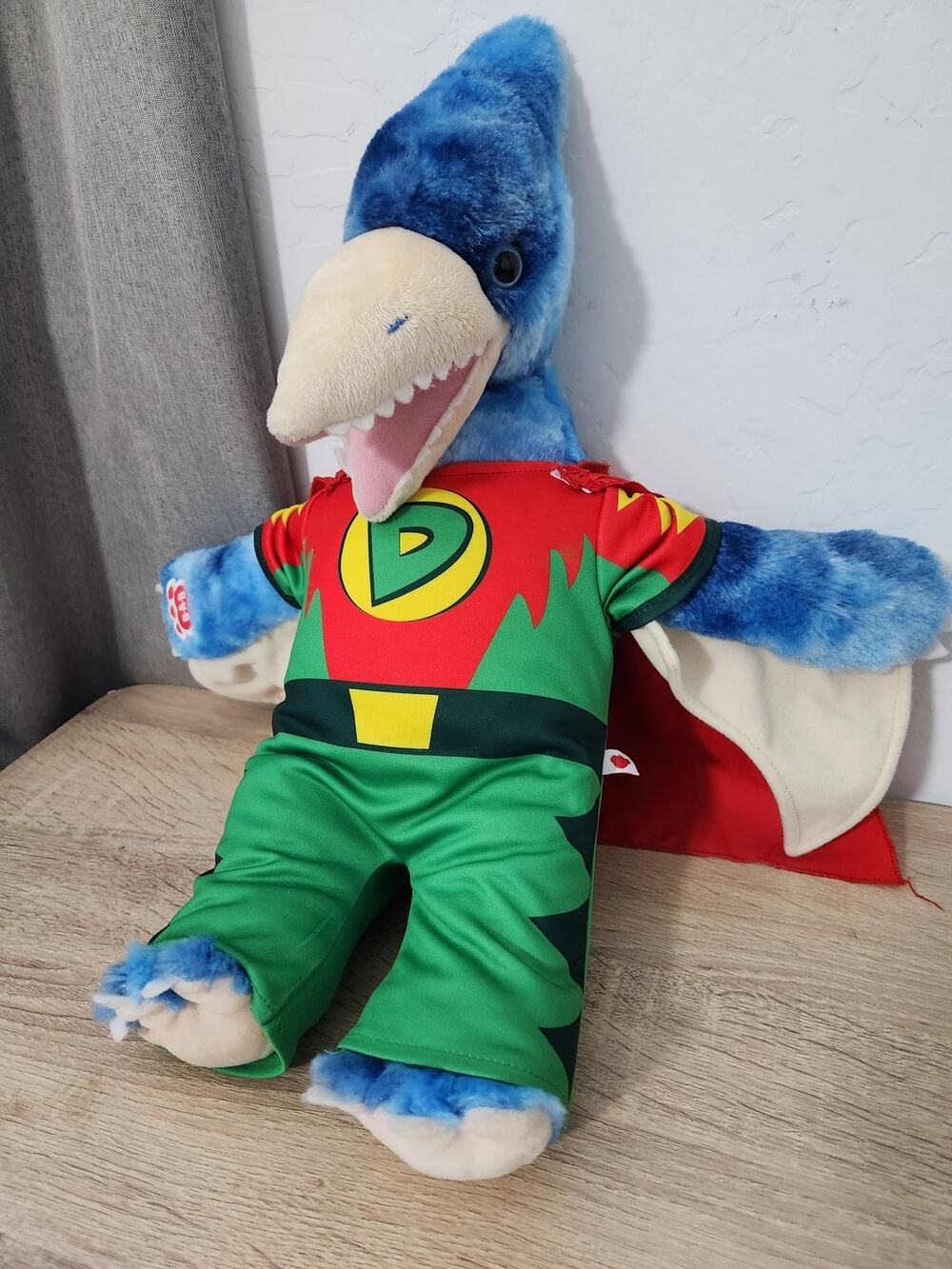 Build a Bear Blue Dinosaur Plush Pterodactyl Flying Stuffed Animal Shirt Sound